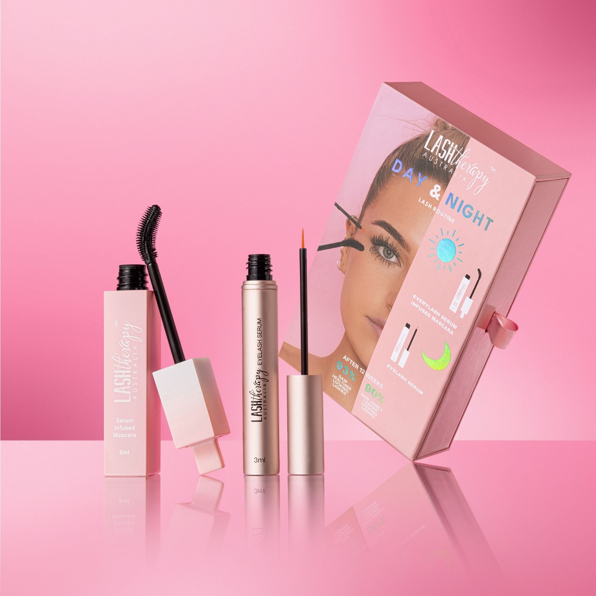 Lash Therapy Australia Day and Night bundle with eyelash growth serum and Everylash conditioning mascara